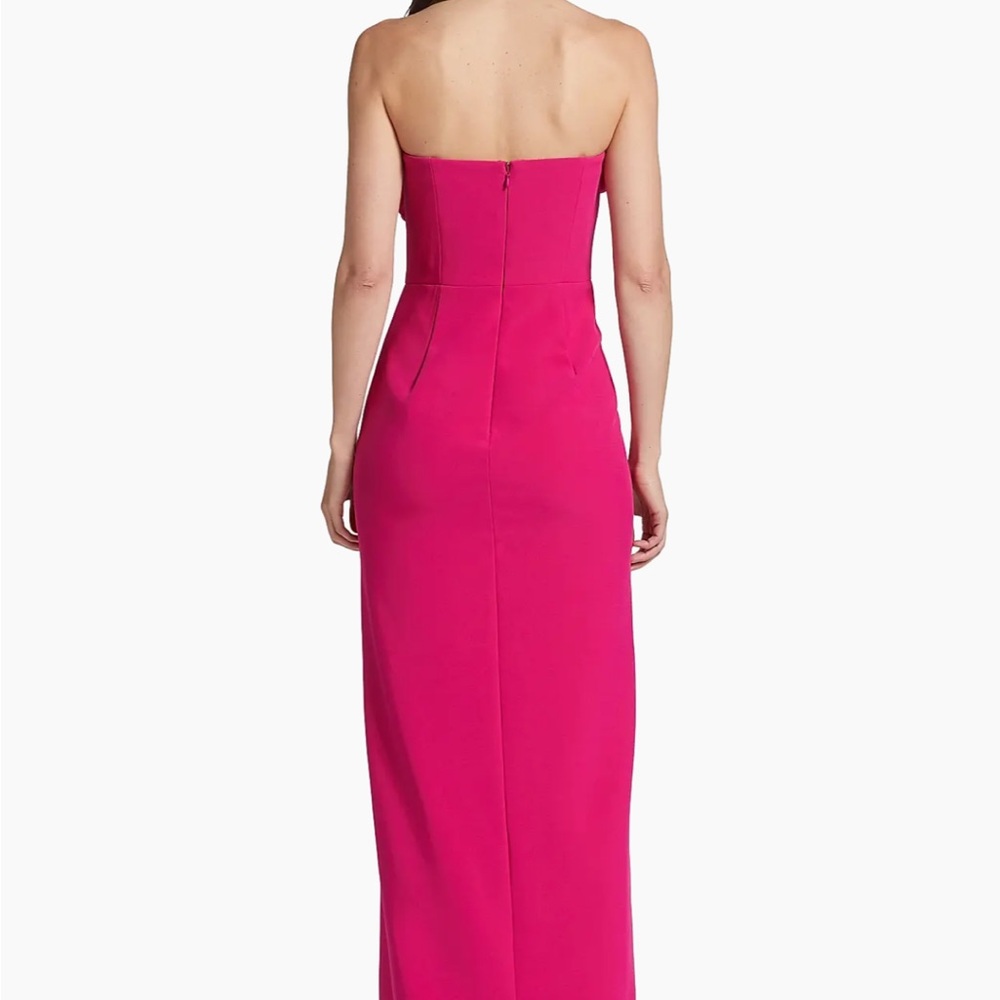Monique Lhuillier Pink Strapless Sheath Maxi Dress